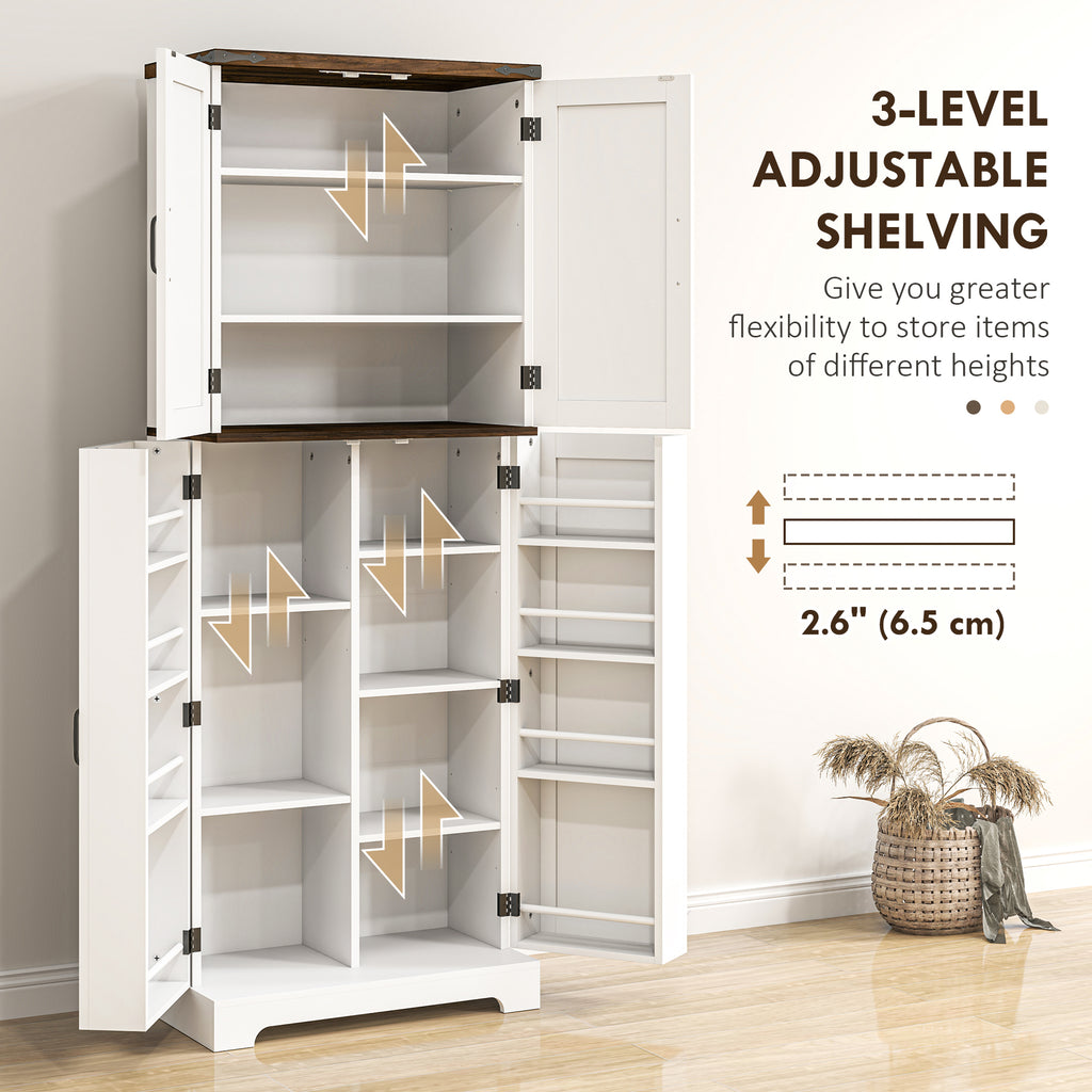 64" Tall Kitchen Pantry Cabinet with Motion Sensor Light